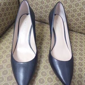 Vaneli Black Leather Women's Pumps